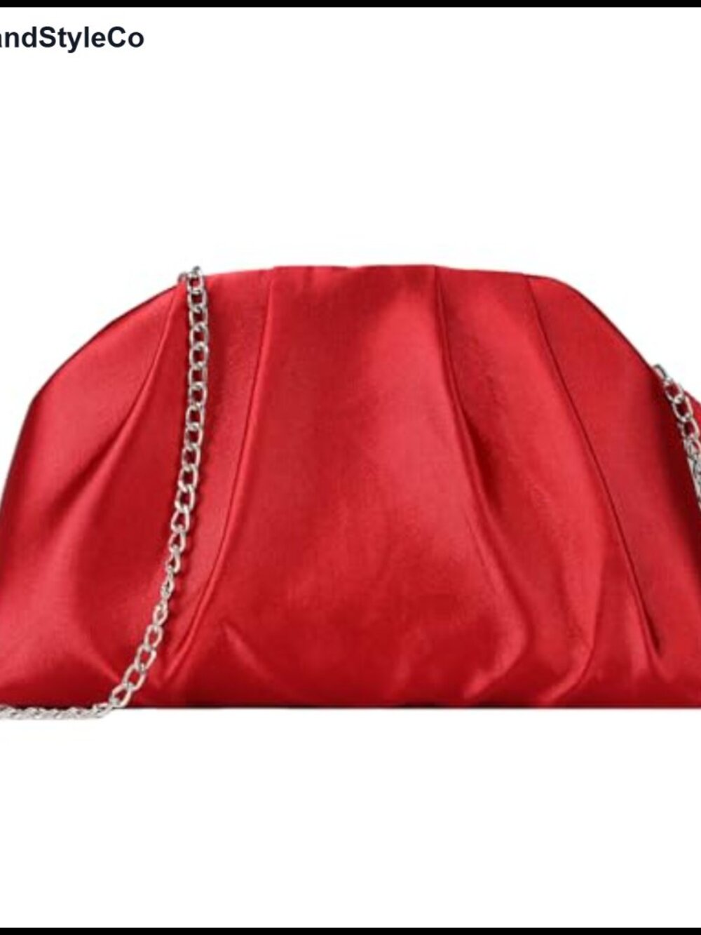 Satin Pleated Clutch Evening Bag Formal Wedding Prom Purse with Chain Strap